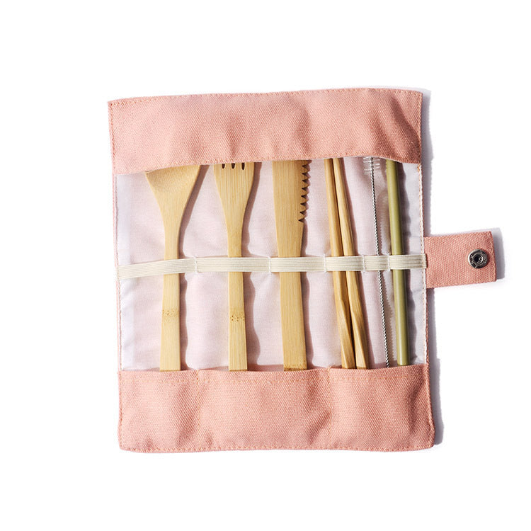 Eco Travel Cutlery Set – Reusable Bamboo Fork, Spoon & Knife