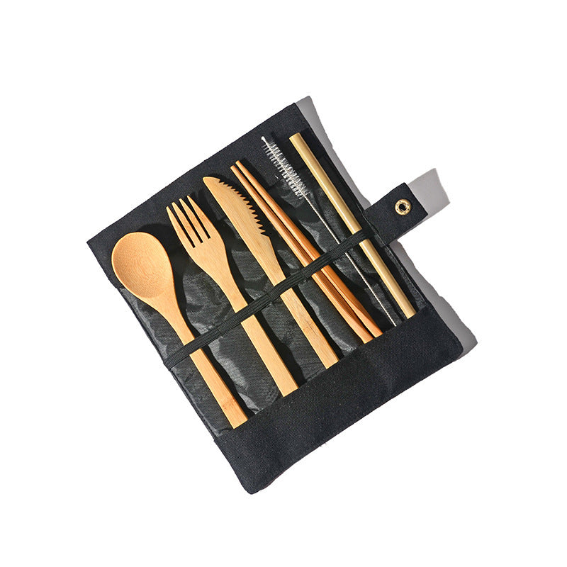Eco Travel Cutlery Set – Reusable Bamboo Fork, Spoon & Knife